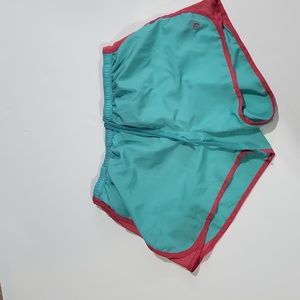 LAUREN JAMES CO Green Pink Dri Fit Athletic Shorts with Lining